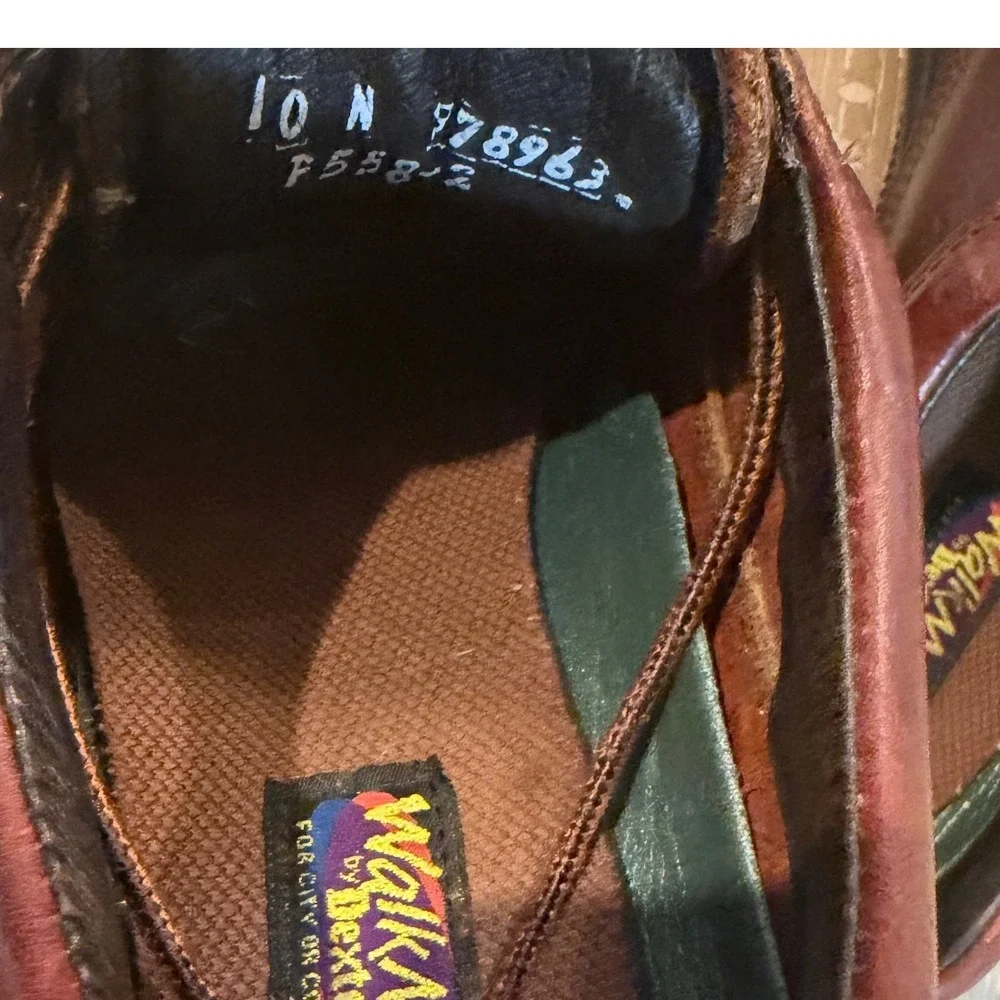 VTG Dexter WalkMocs 10 N Brown Leather Moc Toe Shoes Made in USA Gorpcore P558-2